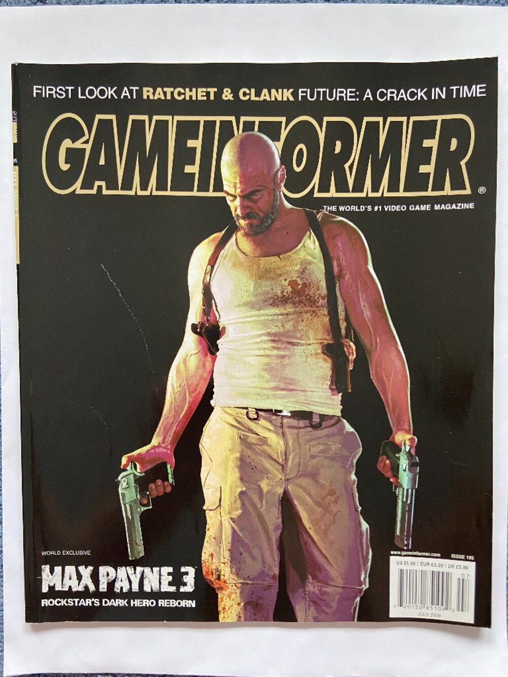 Game Informer Magazine July 2009 Issue 195 Max Payne 3 Cover No Label